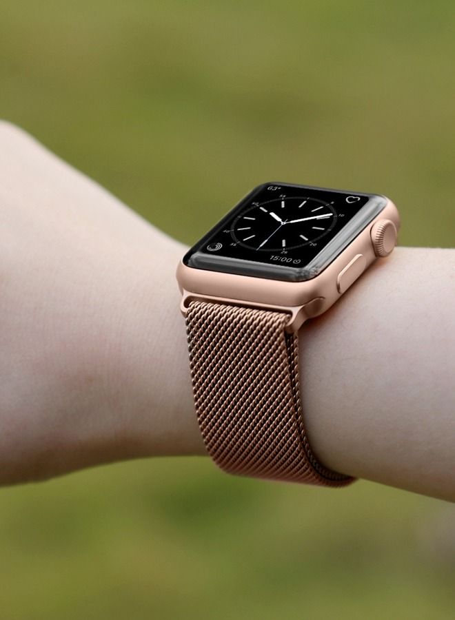 Replacement Band For Apple Watch Series 5/6/7 42/44/45mm Rose Gold - Image 5