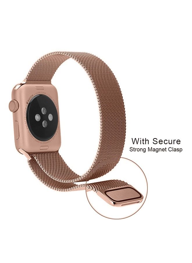 Replacement Band For Apple Watch Series 5/6/7 42/44/45mm Rose Gold - Image 2