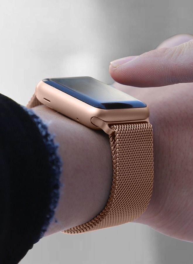 Replacement Band For Apple Watch Series 5/6/7 42/44/45mm Rose Gold - Image 4