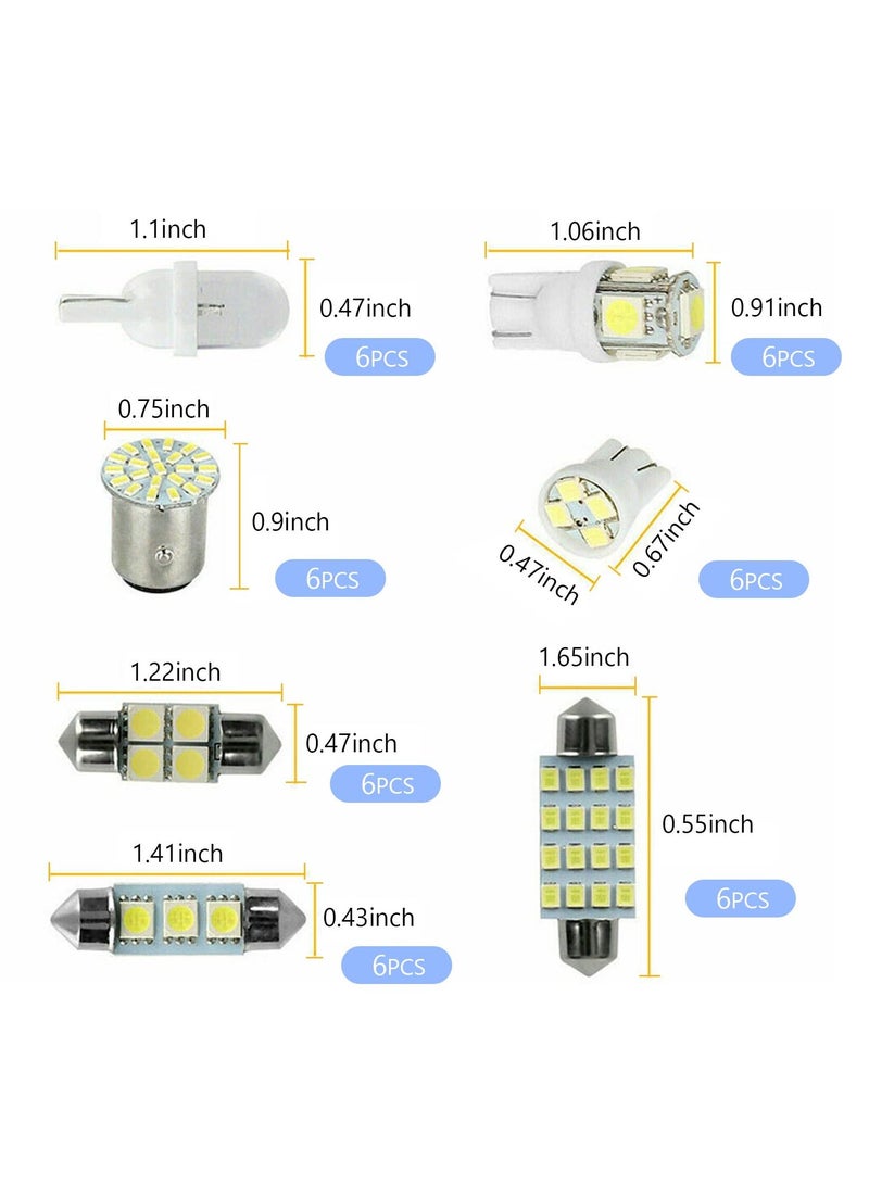 LED Car Bulb Kit, 42 PCS T10, 31mm, 36mm, 41mm, 1157 LED Bulbs, Perfect Replacement for Dome, Map, Door, Courtesy and License Plate Lights - Image 2