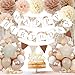 Aurasys Birthday Decorations for Women Beige Cream Neutral Balloons Happy Birthday Decorations Boho Party Banner - Image 3
