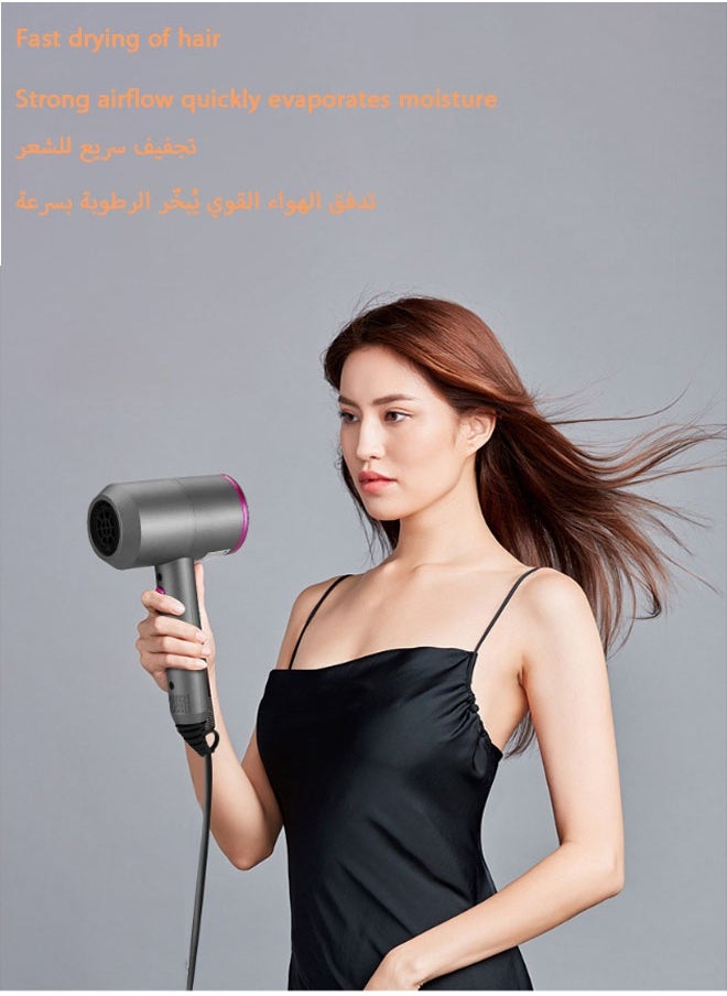 1900W Professional Ionic Hair Dryer - Fast drying, temperature control, low noise, includes hair diffuser and concentrator for perfect styling 1900W, foldable