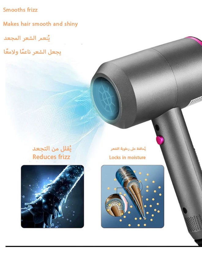 1900W Professional Ionic Hair Dryer - Fast drying, temperature control, low noise, includes hair diffuser and concentrator for perfect styling 1900W, foldable
