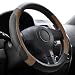 Elantrip Leather Steering Wheel Cover 15 1216 inch Universal Padded Soft Grip Breathable for Car Truck SUV Jeep Anti Slip Brown - Image 2
