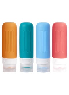 Meartchy 4 Pack Travel Bottles For Toiletries, 3Oz Leak Proof Silicone Travel Size Toiletries Bottles, Bpa Free Squeezable Travel Size Containers, Tsa Approved Travel Essentials (Multicolor)  - Image 1