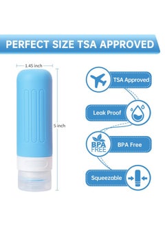 Meartchy 4 Pack Travel Bottles For Toiletries, 3Oz Leak Proof Silicone Travel Size Toiletries Bottles, Bpa Free Squeezable Travel Size Containers, Tsa Approved Travel Essentials (Multicolor)  - Image 2