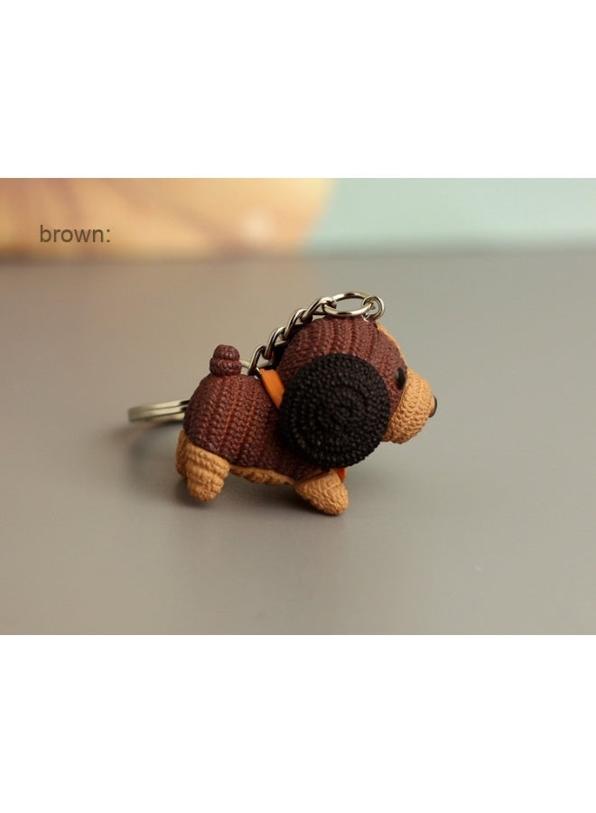 Dog Mascot Keychain - Stylish Creative Yarn Dog Plush Pendant - Image 1