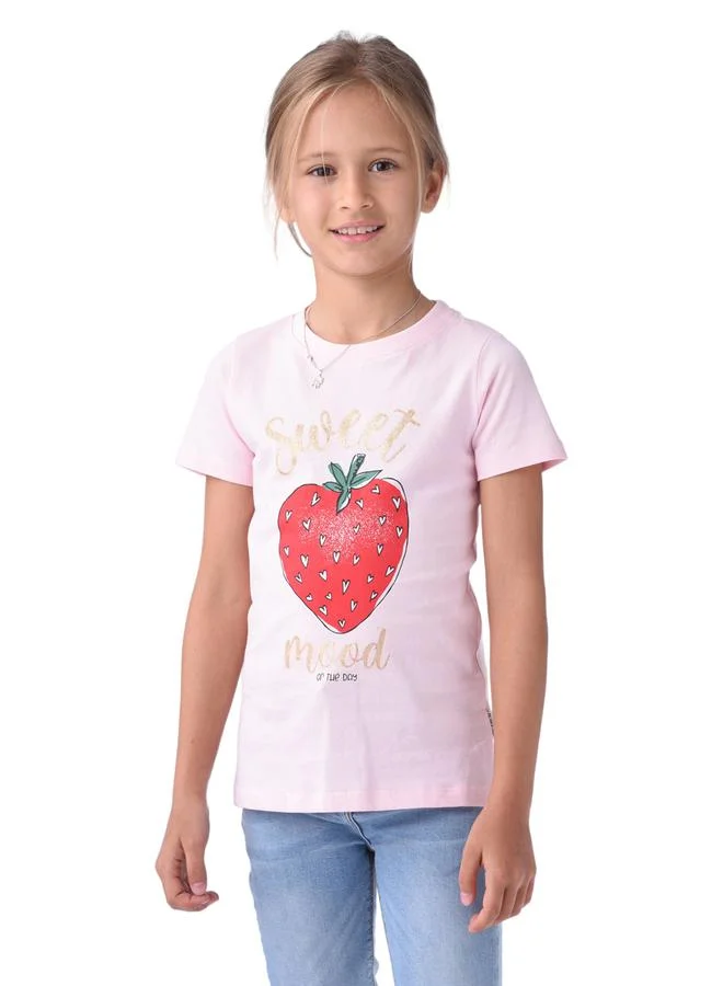 victor and jane Strawberry Print Short Sleeves T-Shirt by Styli