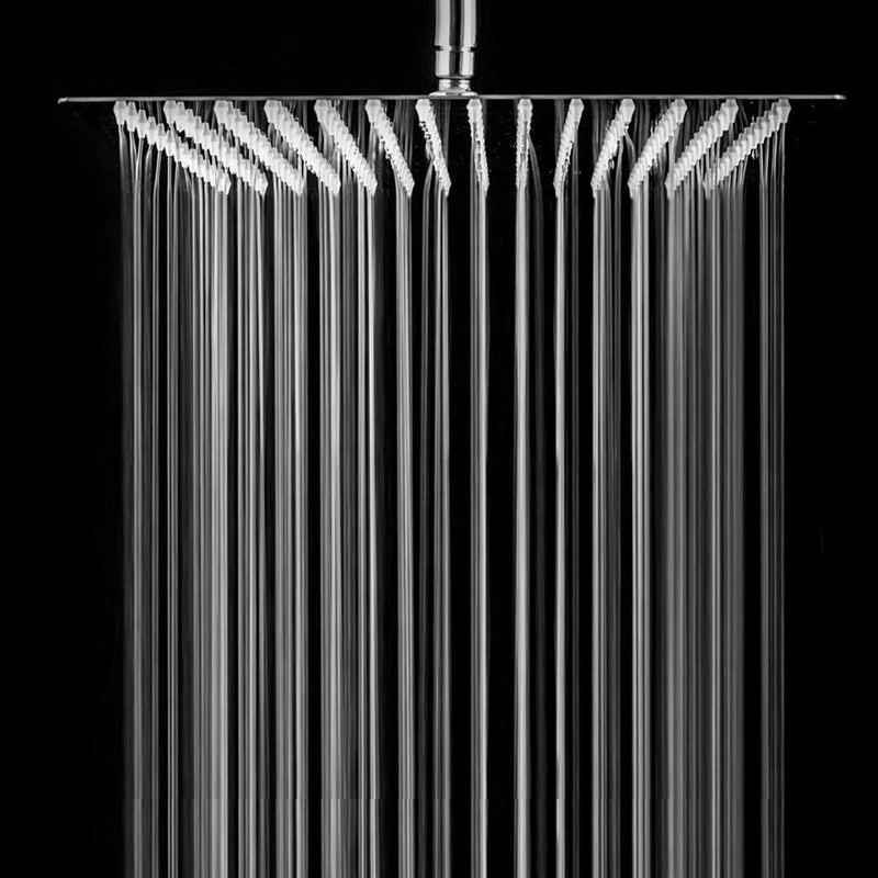 MLD MLD Super Ultra Slim 10 x 10 inch Square Stainless Steel Rain Shower Head with 229mm (9") Long SS Square Shower arm Combo,Free TAFLON TAP - Image 1
