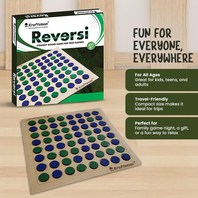 Braintastic Wooden Reversi Board Game | Flip The Coin Game | 2 Players Board Game for All Age Groups|Reversi Wooden Game Super Fun to Play - Image 3