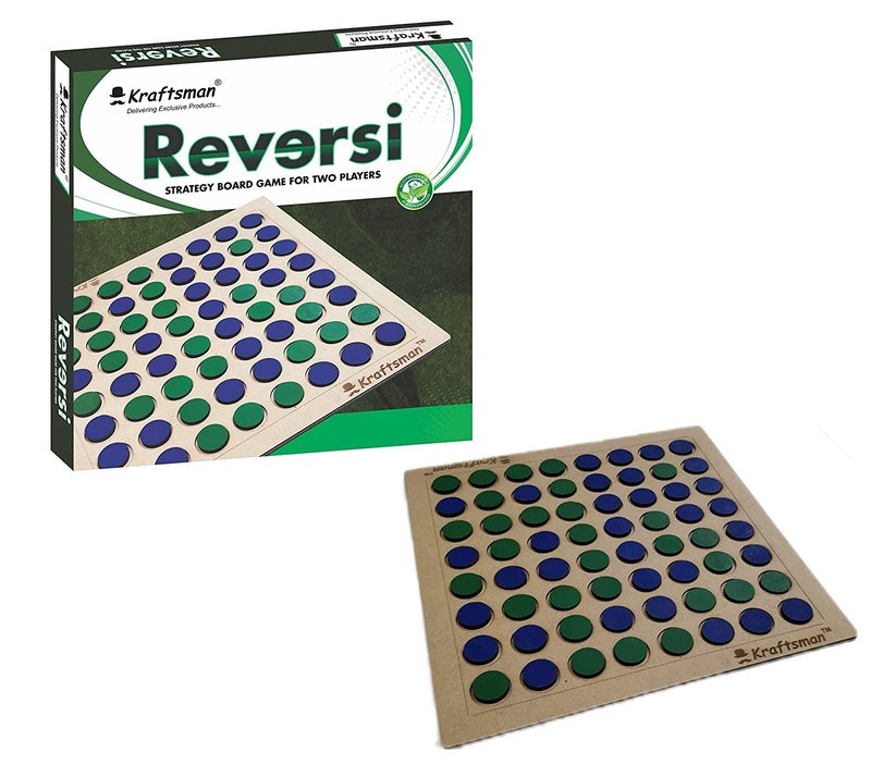 Braintastic Wooden Reversi Board Game | Flip The Coin Game | 2 Players Board Game for All Age Groups|Reversi Wooden Game Super Fun to Play - Image 1