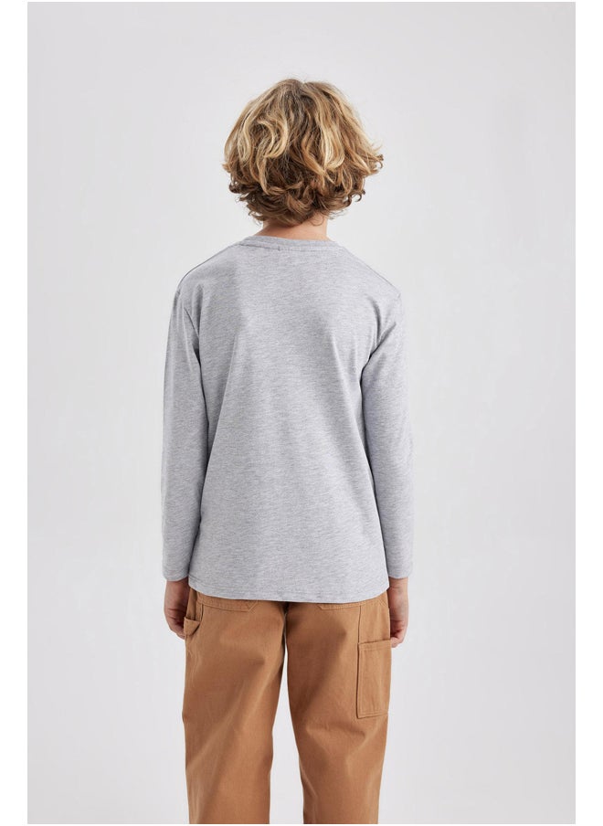DeFacto - Boy Regular Fit Crew Neck Knitted Long Sleeve T-Shirt - Image 1