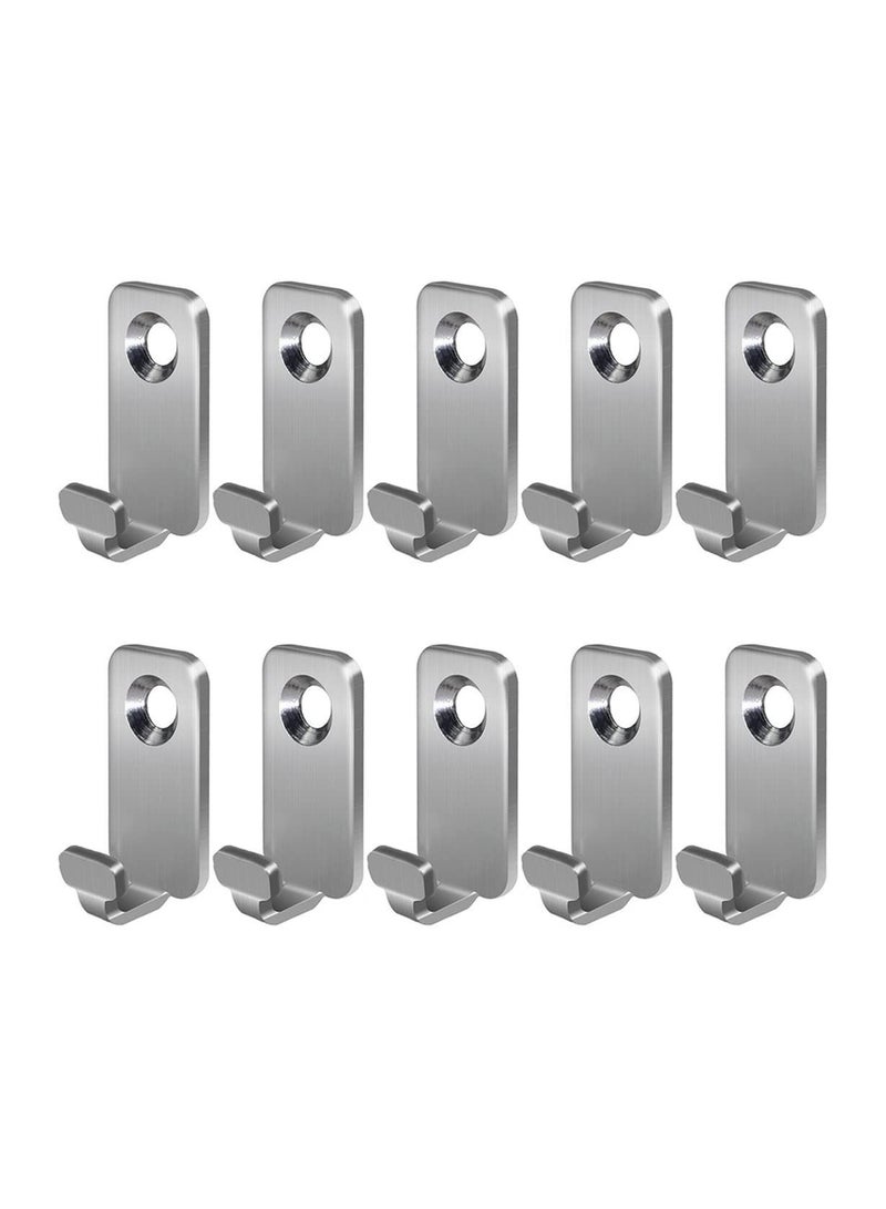 SYOSI Hooks Hanger, 10pcs Heavy Duty T-Head J-Shaped Hangers, 304 Stainless Steel Wall Mounted Mini Wall Hooks Hanger, for Mirror Picture Frames Hanging Wire/D Rings/Keyhole Hangers  - Image 1