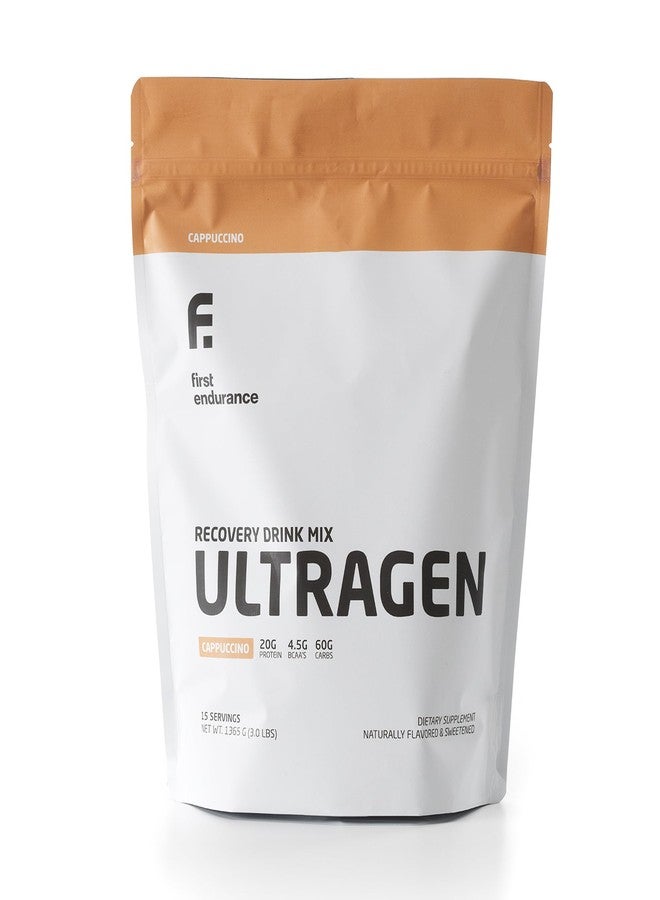 FIRST ENDURANCE Ultragen Workout Recovery Drink Powder, Protein Mix, Boosts Energy, Accelerates Recovery | Cappuccino, 15 Servings - Image 1