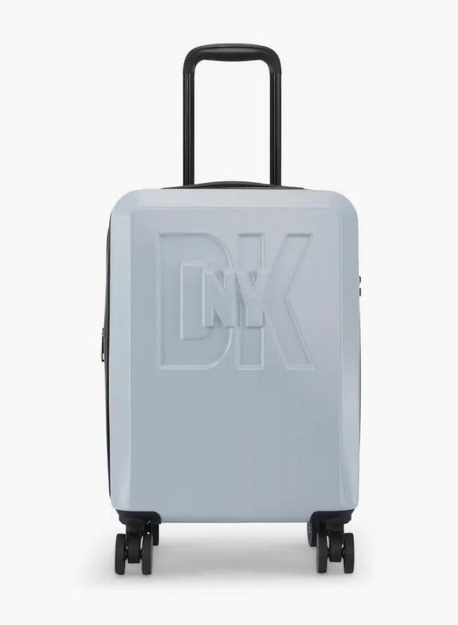 DKNY Logo Embossed Hardcase Luggage Trolley With Retractable Handle - 20 Inches Cabin Bag