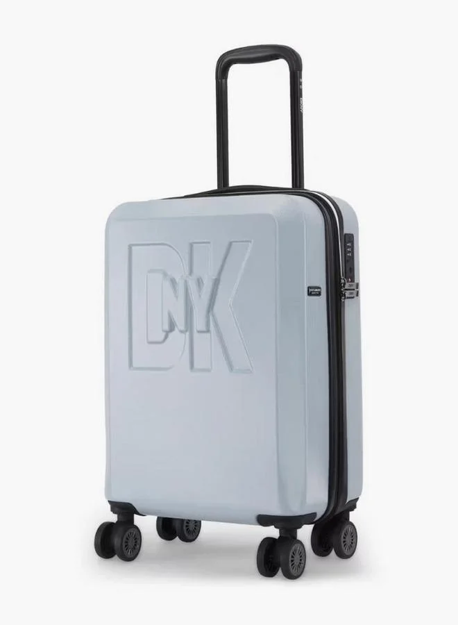 DKNY Logo Embossed Hardcase Luggage Trolley With Retractable Handle - 20 Inches Cabin Bag
