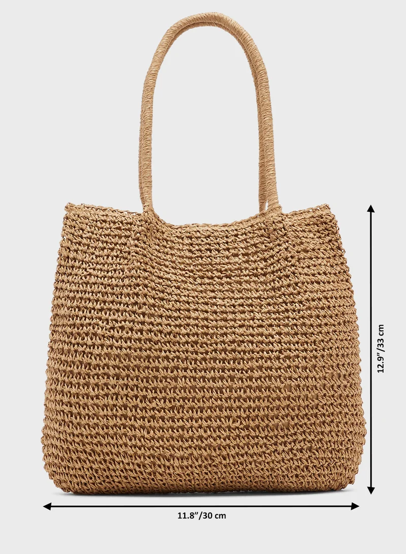 Ginger Raffia Woven Tote