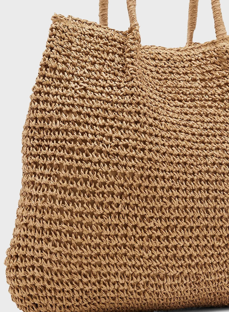 Ginger Raffia Woven Tote