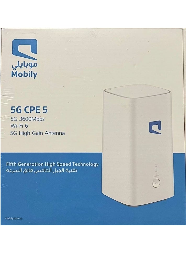 Router Mobily 5G CPE 5 - Ultra Fast 5G CPE5 Wi-Fi 6 Up to 3600Mbps - H155-381 - high Speed Technology only - Mobily Only - White - Image 4
