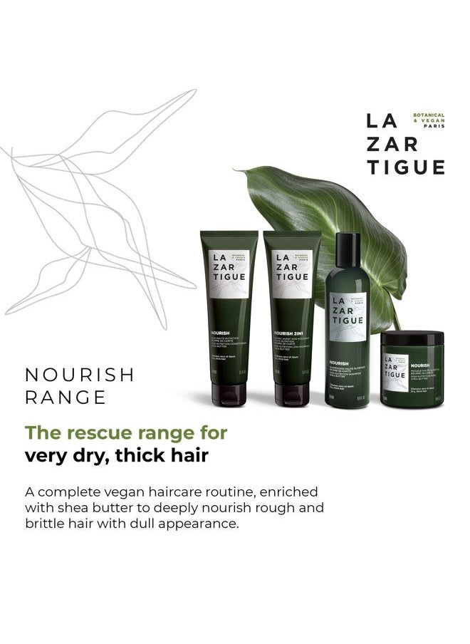 Lazartigue - Nourish 2IN1 Low Shampoo, Shea & Babassu Butters, Intensive Nourishment for Dry Hair, Vegan, Sulfate & Silicone Free, 5.1 fl.oz. - Image 1