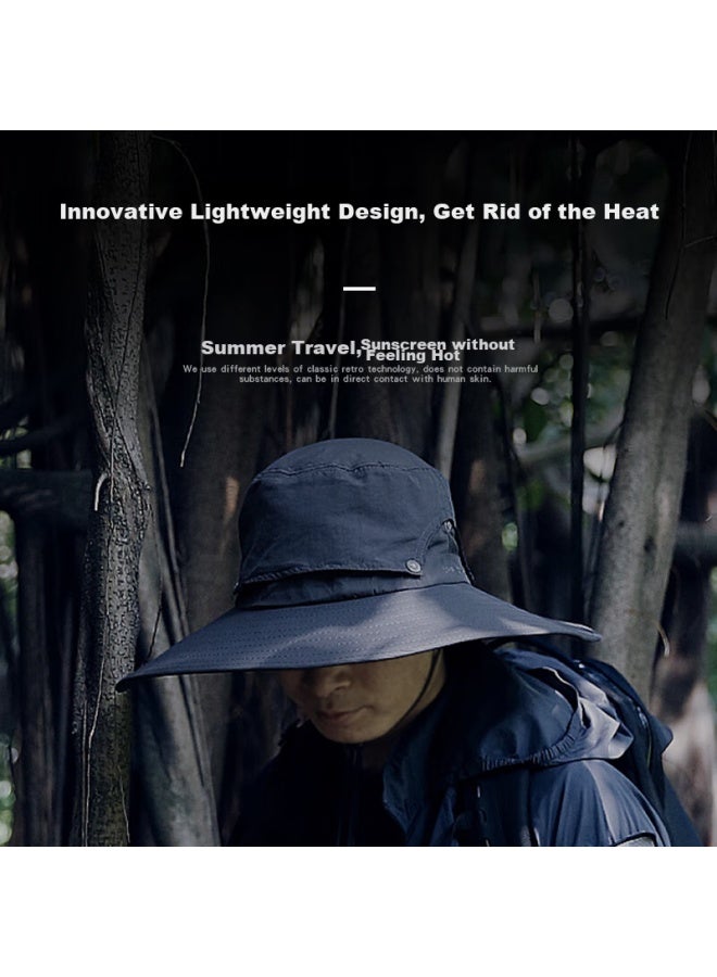 Tactical Bird Zhanshuniao Summer Sun Protection Wide-brimmed Hat, Large Size Sun Hat, Outdoor Fisherman Hat, Men's Fishing Sun Hat - Image 5