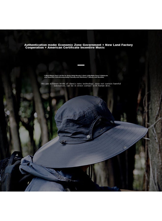 Tactical Bird Zhanshuniao Summer Sun Protection Wide-brimmed Hat, Large Size Sun Hat, Outdoor Fisherman Hat, Men's Fishing Sun Hat - Image 4