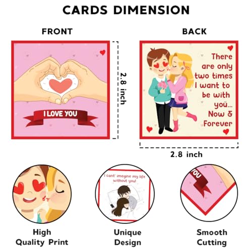 Festiko® Love Messages Popup Romantic Gift Box (8 X 8 X 2.5 cm), Love Cards Explosion Box, Romantic Explosive Box, Valentine's Day/Anniversary/Wedding - For Husband/Wife/Boyfriend/Girlfriend - Image 2