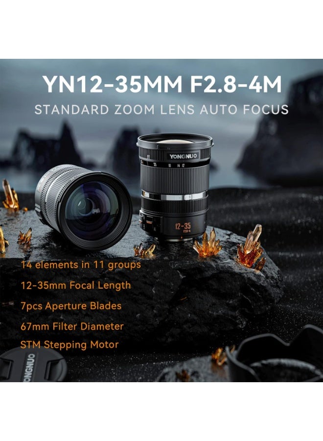 YONGNUO YN12-35mm F2.8-4M Standard Zoom Lens, ASPH Auto Focus for Micro Four Thirds Cameras Panasonic LUMIX Professional Camera Lens - Image 2
