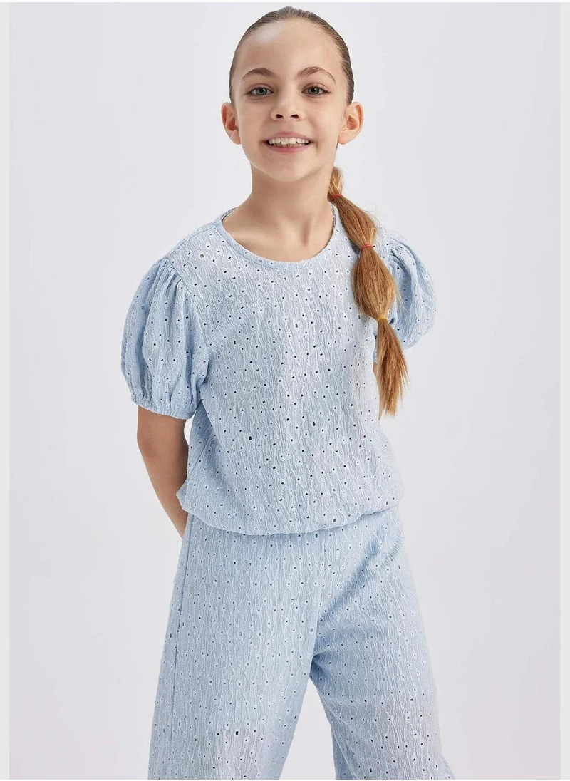 DeFacto Girl Knitted Short Sleeve Body