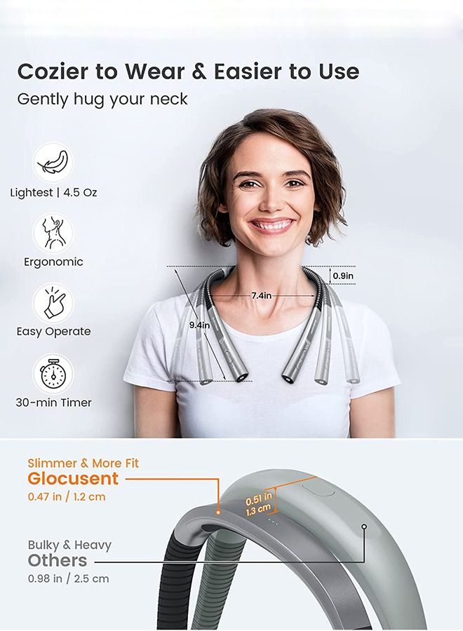 LED Neck Reading Light, Book Light for Reading in Bed, 3 Colors, 6 Brightness Levels, Bendable Arms, Rechargeable, Long Lasting, Perfect for Reading, Knitting, Camping, Repairing