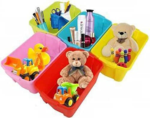 BIG CART Big Cart 5 Layer Plastic Modular Basket Drawer Chest Storage Rack System Large Stomp Multi Purpose of Trolley Fordable drawers AntiSlip Shoes organizers Box 90 x 39 x 31 cm 5 Layermulti color  - Image 3