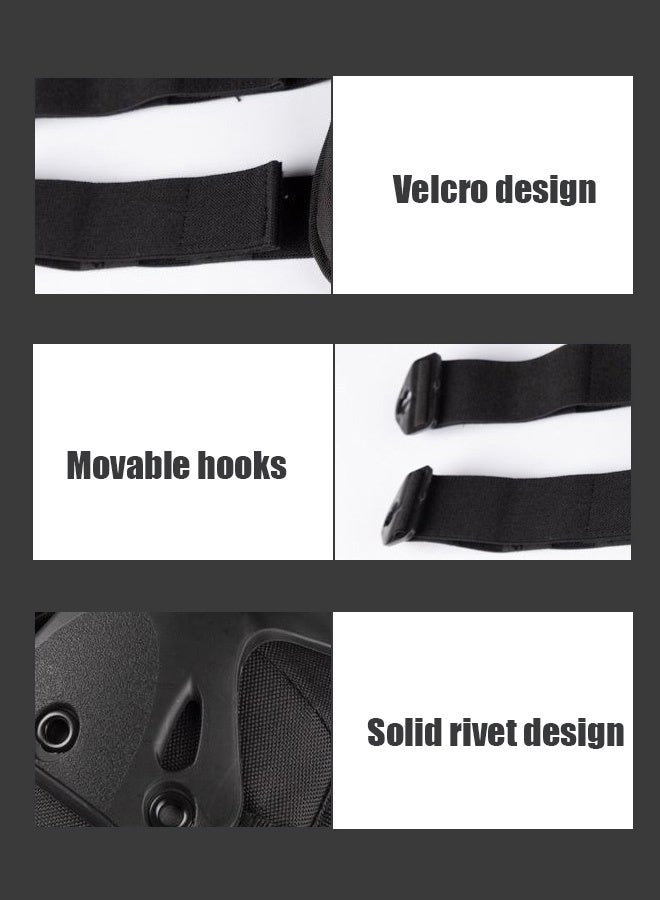 Hanayo Knee & Elbow Pads Set 4-in-1 Anti-impact Knee Brace And Elbow Guards Protective Equipment Set Safety Protection Pads Knee Protector for Outdoor CS and Sports(Black) - Image 5