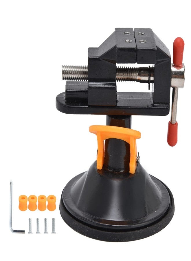 BORDSTRACT Universal Mini Table Vise Clamp，360 Degree Vise Clamp Round Bottom Suction Cup Workbench，0‑2.5cm Clamping Range Tighten Table Bench Vice for Jewelry Watch Walnut - Image 1