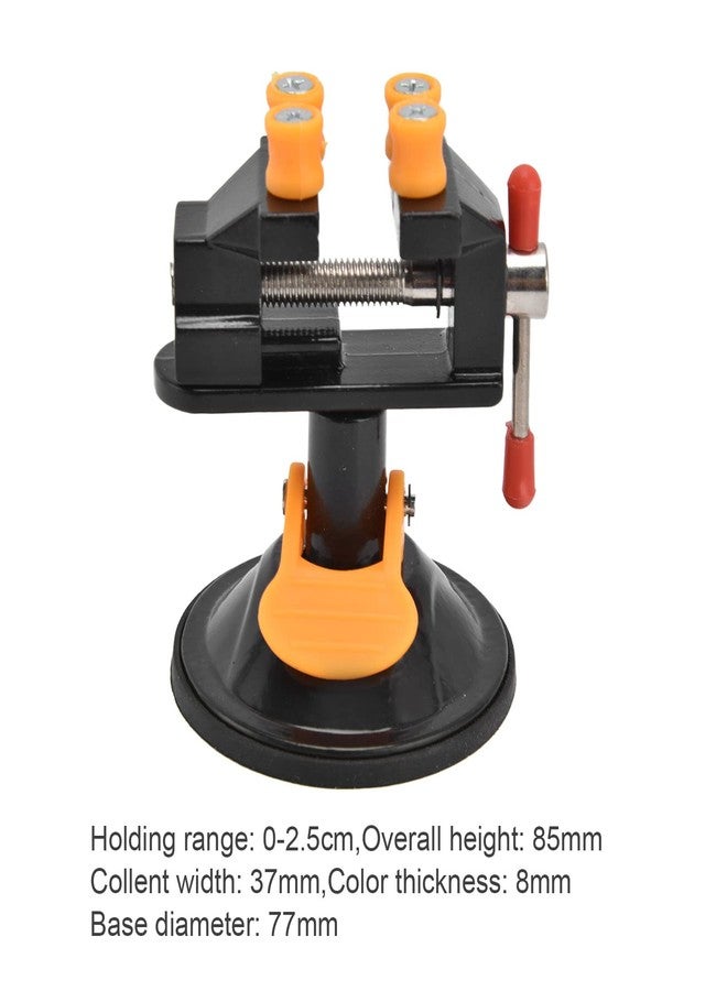 BORDSTRACT Universal Mini Table Vise Clamp，360 Degree Vise Clamp Round Bottom Suction Cup Workbench，0‑2.5cm Clamping Range Tighten Table Bench Vice for Jewelry Watch Walnut - Image 2