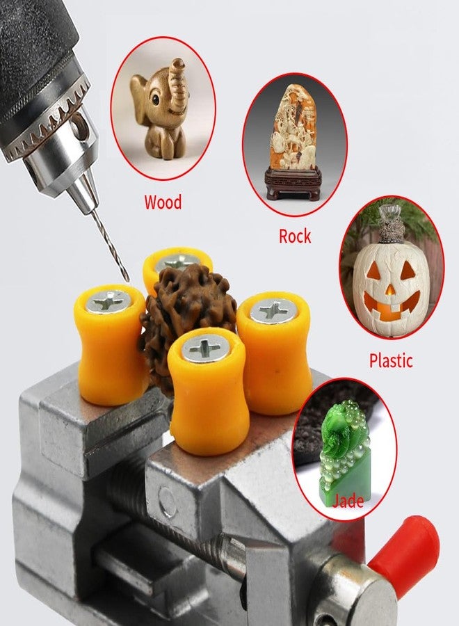 BORDSTRACT Universal Mini Table Vise Clamp，360 Degree Vise Clamp Round Bottom Suction Cup Workbench，0‑2.5cm Clamping Range Tighten Table Bench Vice for Jewelry Watch Walnut - Image 5