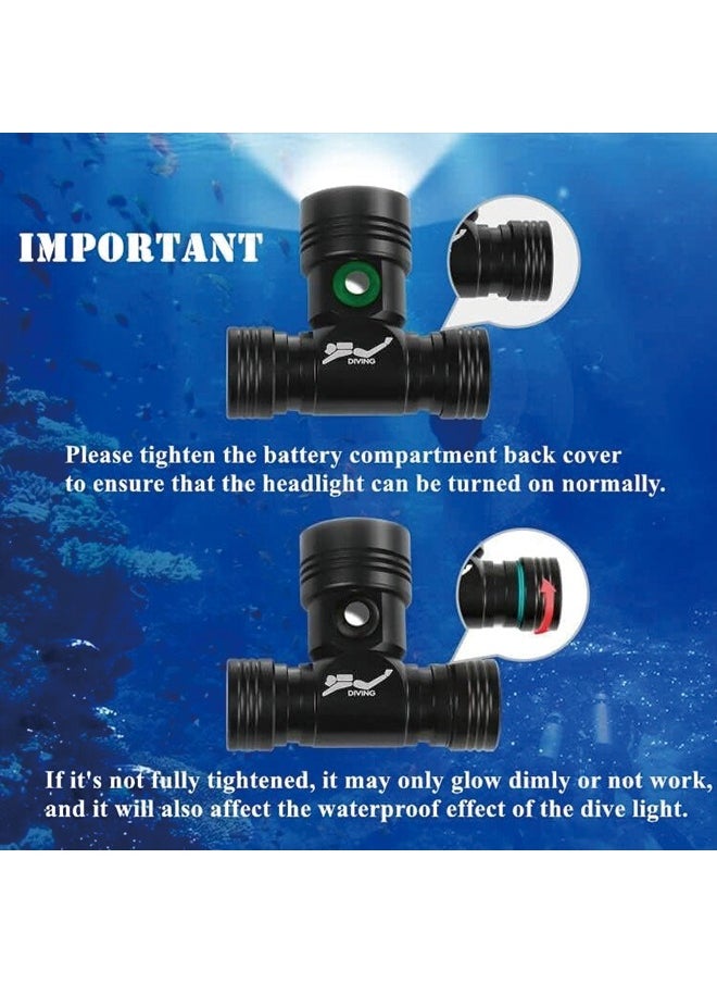 BORUIT - Diving Headlamp, Rechargeable Underwater Flashlight, 3 Modes, IPX8 Waterproof, 5.5 Hours Runtime, Scuba Dive Light with Battery and Charger - Image 1