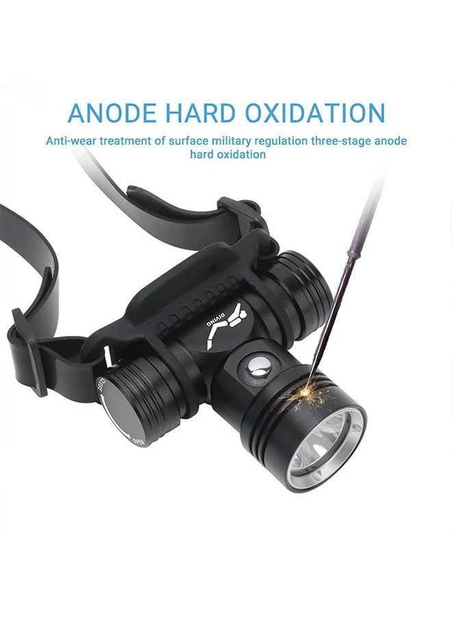 BORUIT - Diving Headlamp, Rechargeable Underwater Flashlight, 3 Modes, IPX8 Waterproof, 5.5 Hours Runtime, Scuba Dive Light with Battery and Charger - Image 1