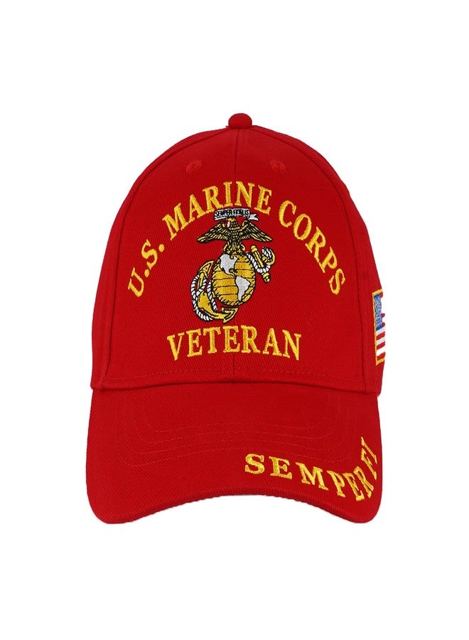 Trendy Zone 21 USMC Cap | Stylish Marine Corps Hat | Officially Licensed Caps | 100% Cotton | Stylish Baseball Hat Cherry Red - Image 2