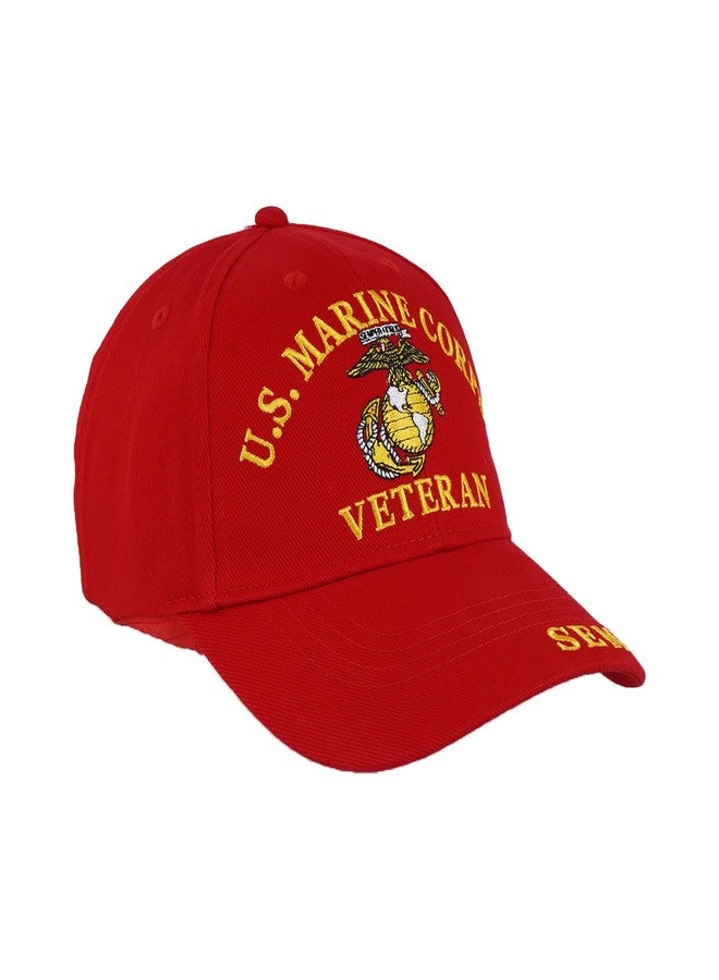 Trendy Zone 21 USMC Cap | Stylish Marine Corps Hat | Officially Licensed Caps | 100% Cotton | Stylish Baseball Hat Cherry Red - Image 4