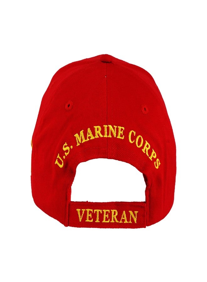 Trendy Zone 21 USMC Cap | Stylish Marine Corps Hat | Officially Licensed Caps | 100% Cotton | Stylish Baseball Hat Cherry Red - Image 3