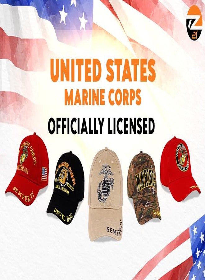 Trendy Zone 21 USMC Cap | Stylish Marine Corps Hat | Officially Licensed Caps | 100% Cotton | Stylish Baseball Hat Cherry Red - Image 5