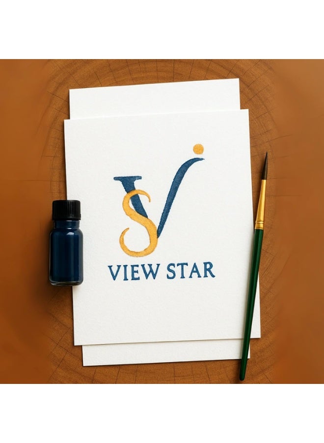 VIEW STAR Viewstar Pack of 25 A4 Handmade Cotton Paper Sheets 300 GSM – 100% Cotton Thick Deckle Edge Paper for Calligraphy, Wedding Invitations, Greeting Cards, Painting & Craft Projects - Image 1