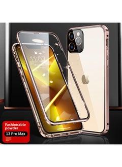 Double-sided Card Buckle High-definition Screen Protector Explosion-proof Magnetic Attraction Phone Case For 15promax-Color:Original Machine Powder-Applicable Model:Snap HD Goggles For Iphone14Pro