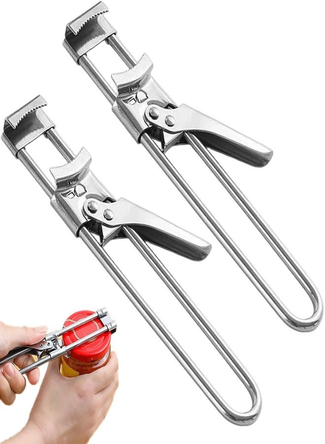 GZLT 2 Pack Adjustable Stainless Steel Jar Opener, Easy Grip Manual Bottle & Tight Lid Opener for Elderly, Arthritis, Women and Children - Image 1