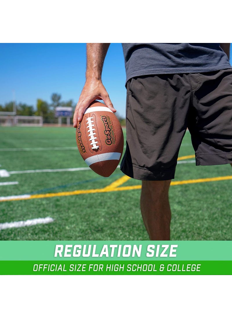GoSports GoSports Combine Football 6 Pack  Regulation Size for High School and College  Official Composite Leather Balls  - Image 2
