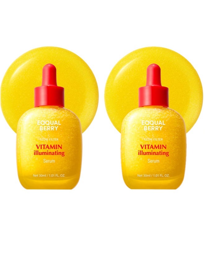 سيروم إيكوالبيري لتفتيح البشرة بفيتامين سي مع النياسيناميد | يقوي حاجز البشرة | يرطب البشرة باستخدام السيراميد وحمض الهيالورونيك، 30 مل | هدايا العيد / 2 قطعة