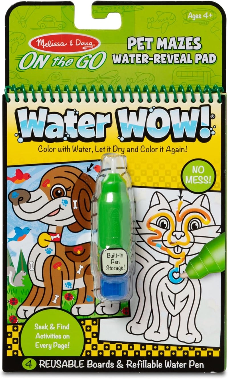 Melissa & Doug ملسيا ودوج ووتر واو - متاهات الحيوانات لوحة نشاط قابلة لإعادة الاستخدام للكشف عن الماء - Image 1