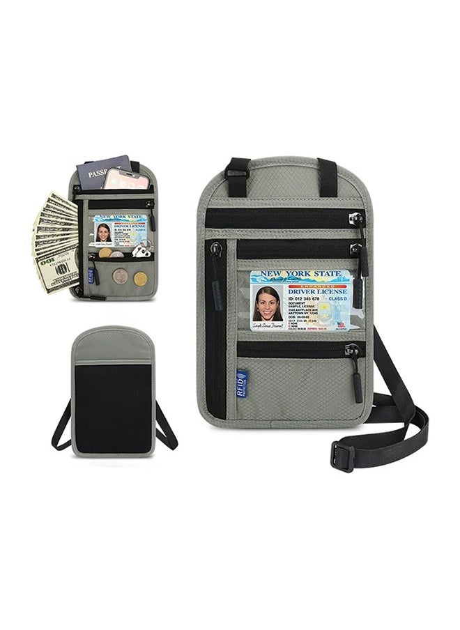 بيوينتي حامل جواز سفر RFID، محفظة جواز سفر السفر، غطاء جواز سفر بسحاب وحبل، مناسب لتخزين جوازات السفر والبطاقات والتذاكر والنقود  - Image 1