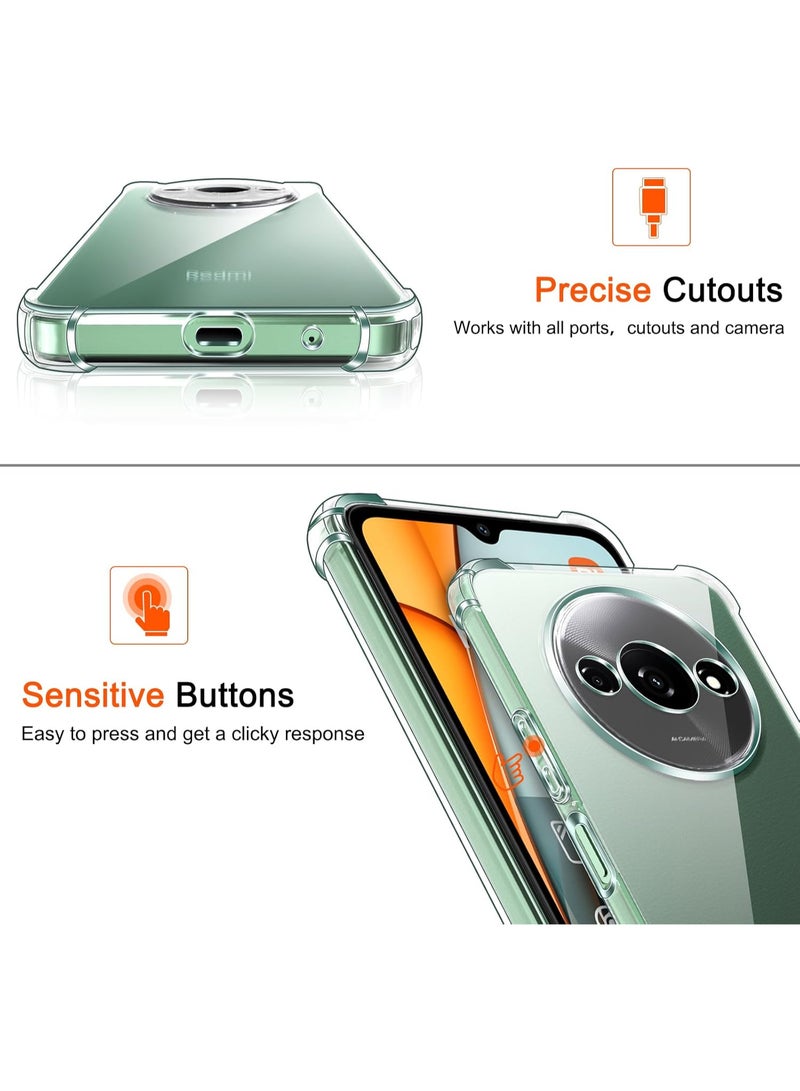 Shockproof Transparent Case Compatible with Xiaomi Redmi A3 - Poco C61