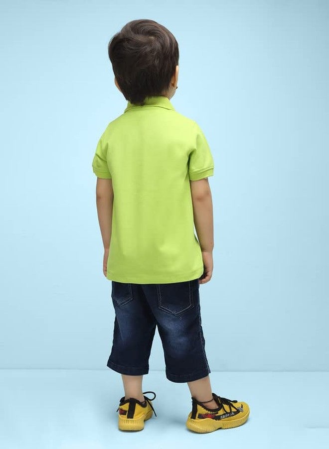 Nusyl Number Two Printed Lime Green Infants Polo T-Shirt - NUICPTH0173 - Image 2